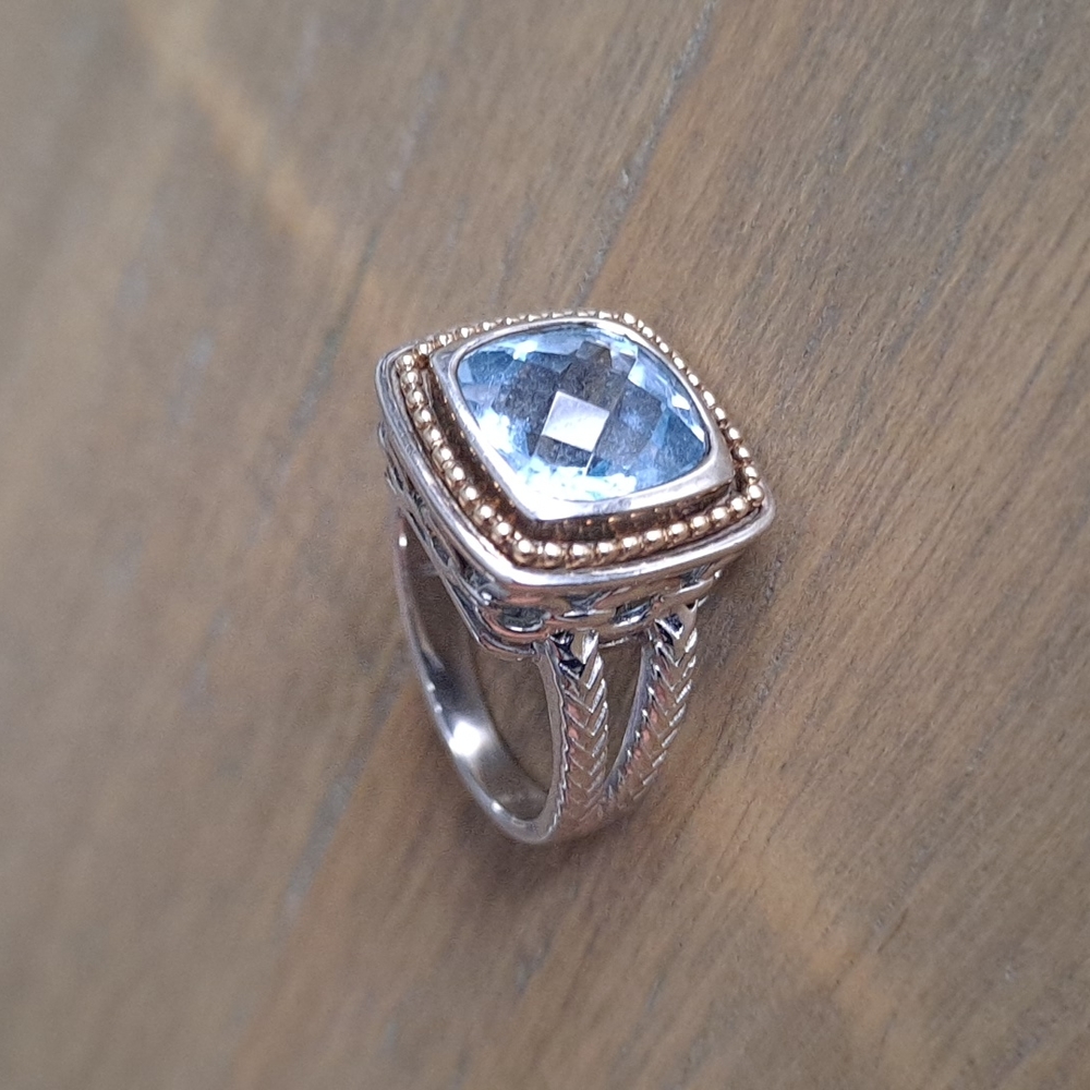 Sterling Silver Topaz Ring - image 1